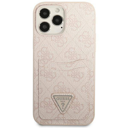 Case IPHONE 13 PRO Guess Hardcase 4G Triangle Logo Cardslot (GUHCP13LP4TPP) pink