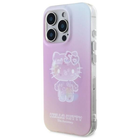 Original Handyhülle IPHONE 16 PRO Hello Kitty Hardcase IML 50TH Anniversary MagSafe (HKHMP16LH50AP) rosa