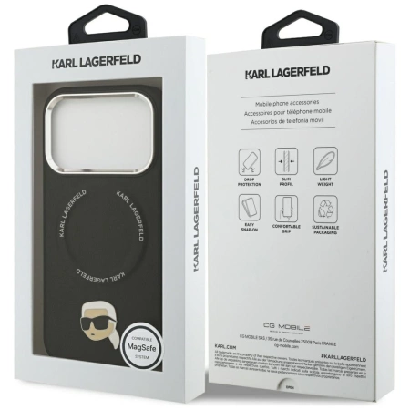 Etui Karl Lagerfeld Karl Pin MagSafe do iPhone 17 Pro - czarne