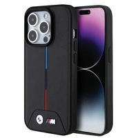 Etui BMW Quilted Tricolor MagSafe na iPhone 15 Pro - czarne