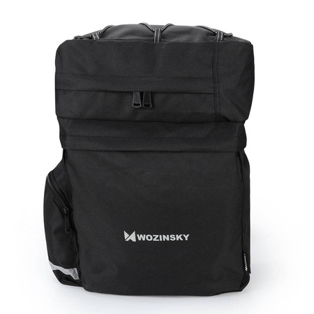 Wozinsky pojemna torba rowerowa 60 L na bagażnik (pokrowiec przeciwdeszczowy w zestawie) czarny (WBB13BK)