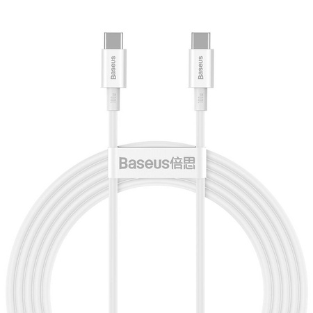 Baseus Superior kabel przewód USB Typ C - USB Typ C szybkie ładowanie Quick Charge / Power Delivery / FCP 100W 5A 20V 2m biały (CATYS-C02)