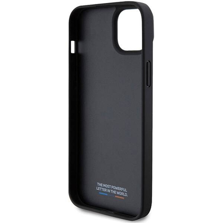 BMW Perforierte Tricolor Line Hülle für iPhone 15 Plus / 14 Plus – Schwarz