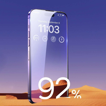 Baseus Full Screen Tempered Glass for iPhone 14 Pro Max with Speaker Cover 0.3mm + Mounting Frame