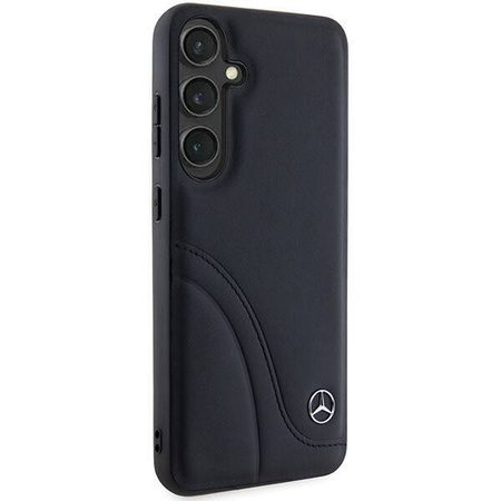 Oryginalne Etui MERCEDES hardcase Leather Curved Stitches MEHCS24S23RBCSK do Samsung Galaxy S24 Czarny