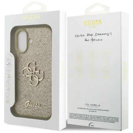 Guess Fixed Glitter Big 4G case for iPhone 17 - gold