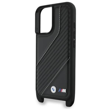 Original Case IPHONE 16 BMW Hardcase M Edition Carbon Stripe & Strap (BMHCP16S23PSCCK) black
