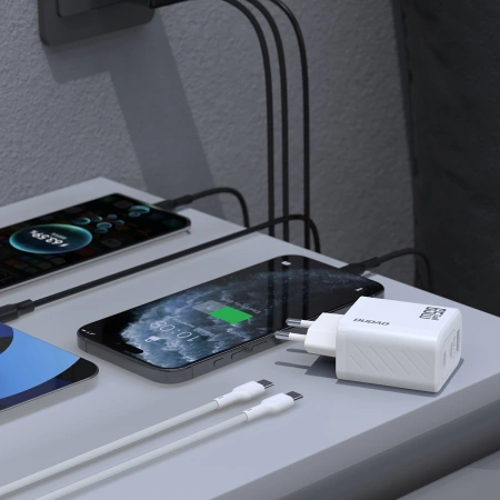 Ładowarka sieciowa Dudao A29 65W GaN 2 x USB-C + 1 x USB-A - biała