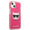 Original Handyhülle IPHONE 13 Karl Lagerfeld Hardcase Choupette Head (KLHCP13MTPECPI) rosa