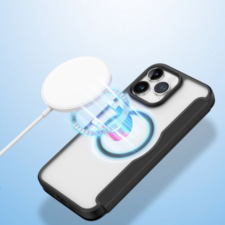 Etui iPhone 15 Pro magnetyczny pokrowiec MagSafe z klapką Dux Ducis Skin X Pro - czarny