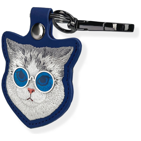 Etui na lokalizator / brelok Nimmy       Glasses Cool Cat niebieski