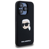 KARL LAGERFELD futerał do IPHONE 15 Pro kompatybilny z MagSafe KLHMP15LSKHPPLK (SIL KL Head Print) black