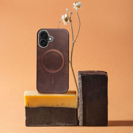 Futerał GENTLEMAN MAG COVER kompatybilny z MagSafe do IPHONE 14 PRO brązowy