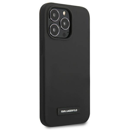 Karl Lagerfeld KLHCP13LSLMP1K iPhone 13 Pro / 13 6,1 &quot;Hardcase schwarz / schwarze Silikonplakette