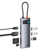 Hub USB-C Baseus Metal Gleam 7w1 HDMI 4K 60Hz / 3x USB 3.0 / USB-C PD / SD / microSD – szary