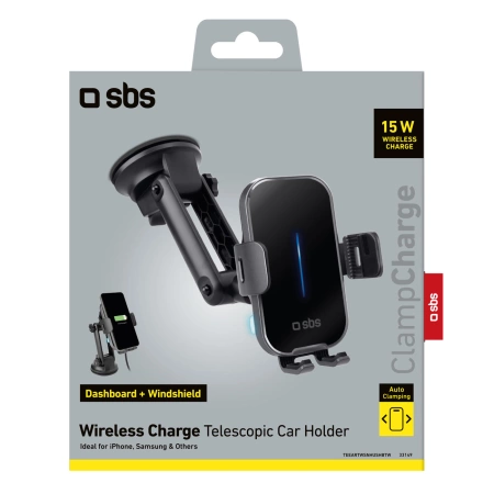SBS TESUPEXTWIR15W 15W Wireless Charger Holder - Black