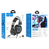 HOCO słuchawki przewodowe USB A + Jack 3,5 mm z mikrofonem gamingowe W110 2 m czarne
