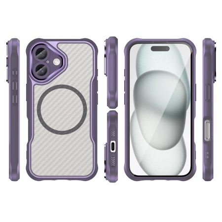 Leading Series MagSafe Silicone Case for iPhone 16 - Purple