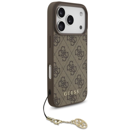 Guess 4G Charms Collection MagSafe Hülle für iPhone 17 Pro - Braun