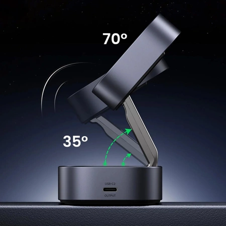 Ugreen W526 induktives 3in1 MagSafe/Qi-Ladegerät für Telefon/Kopfhörer mit USB-C-Anschluss – Schwarz