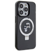Karl Lagerfeld KLHMP15LHMRSKCK iPhone 15 Pro 6,1&quot; schwarz/schwarz Hardcase Ringständer Karl&amp;Choupette MagSafe