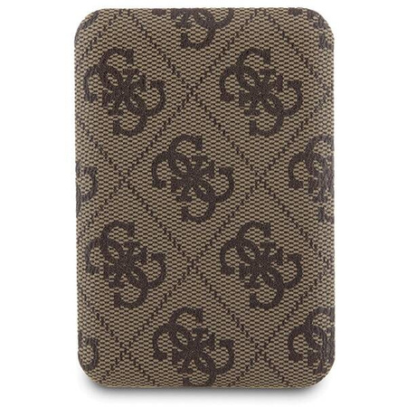 Zestaw Guess GUBPM5P15S4GEMGW iPhone 15 6.1" hardcase + Powerbank 5000mAh MagSafe brązowy/brown 4G Metal Logo