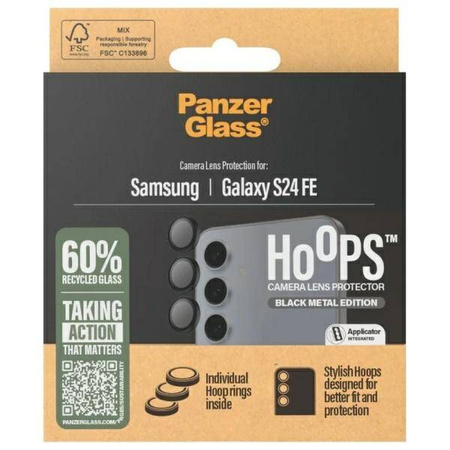 Gehärtetes Glas 5D SAMSUNG GALAXY S23 FE PanzerGlass Hoops Camera Lens Protector Hoop Optic Rings 1464 schwarz