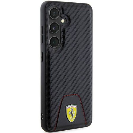 Oryginalne Etui FERRARI hardcase Carbon Stitched Bottom FEHCS24SN3PUK do Samsung Galaxy  S24 Czarny