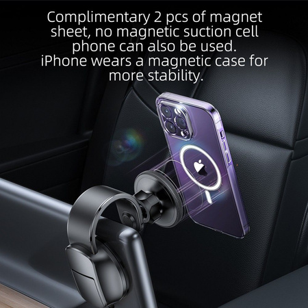 FORCELL F-Grip MagFlex uchwyt samochodowy do szyby/deski/kratki kompatybilny z MagSafe czarny