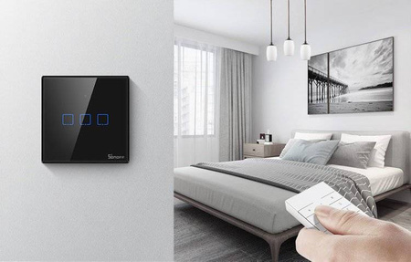 Sonoff T0EU2C-TX two-channel touch Wi-Fi wireless wall smart switches weiß (IM190314010)