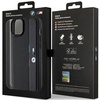 BMW Perforated Tricolor Line case for iPhone 15 Plus / 14 Plus - black