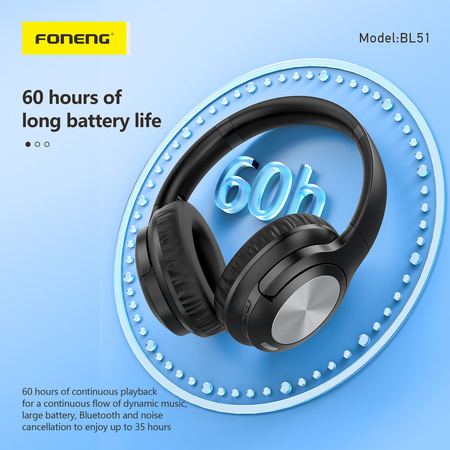 Foneng Słuchawki bluetooth BL51 (ANC + ENC) beżowe