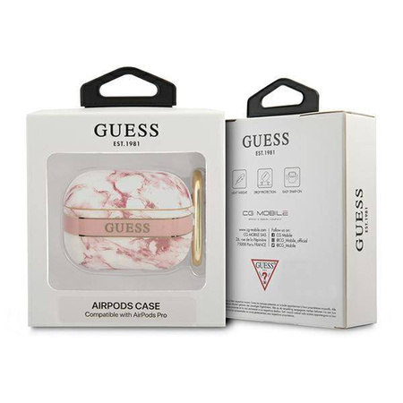 Schutzhülle APPLE AIRPODS PRO Guess AirPods Marble Strap Collection (GUAPHCHMAP) rosa