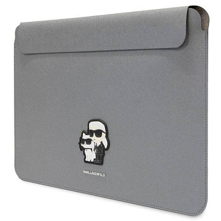 Karl Lagerfeld Hülle KLCS16SAKCPMG 16" Silber/Silber Saffiano Karl&Choupette