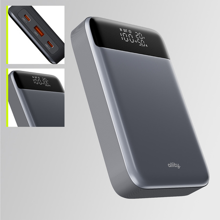 Allity power bank do laptopa APB-200 PD QC 130W 19200 mAh szary