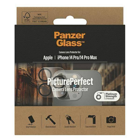 Tempered Glass for Camera IPHONE 14 PRO / 14 PRO MAX PanzerGlass Camera Protector Platinium Strength (0400)