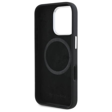 Original Case IPHONE 16 PRO Mercedes Hardcase Silicone Vertical Tonal Stripes MagSafe (MEHMP16L23SUVSK) black
