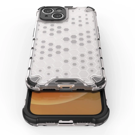 Honeycomb case for iPhone 14 armored hybrid cover black