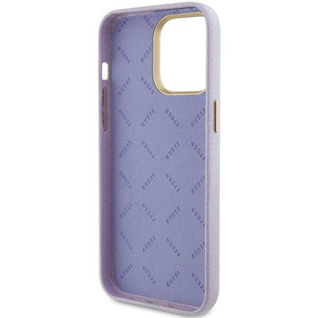 Guess Glitter Glossy Script case for iPhone 15 Pro - lilac