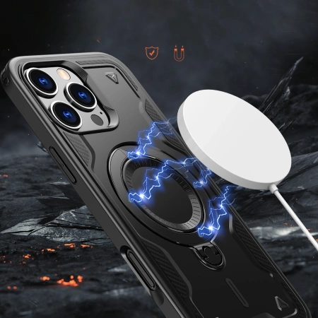 Etui Hybrid Armor Trendy z MagSafe na iPhone 16 Pro Max - czarne
