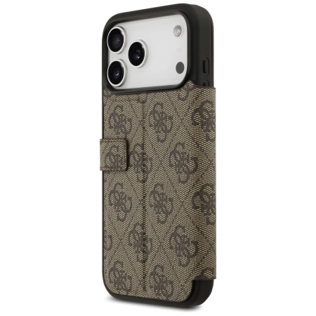 Guess Book 4G Metal Logo Case for iPhone 17 Pro Max - Brown