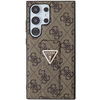 Etui Guess Grip Stand 4G Triangle Strass na Samsung Galaxy S24 Ultra - brązowe