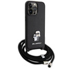 Etui Karl Lagerfeld Crossbody Saffiano Metal Pin Karl & Choupette na iPhone 15 Pro Max - czarne