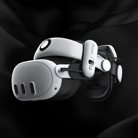 Pasek odciążający BoboVR S3 Pro do gogli VR Meta Quest 3 + bateria zewnętrzna B100 - biało-czarny