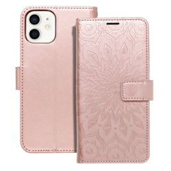 Kabura MEZZO Book do IPHONE 12 / 12 PRO mandala złoty róż