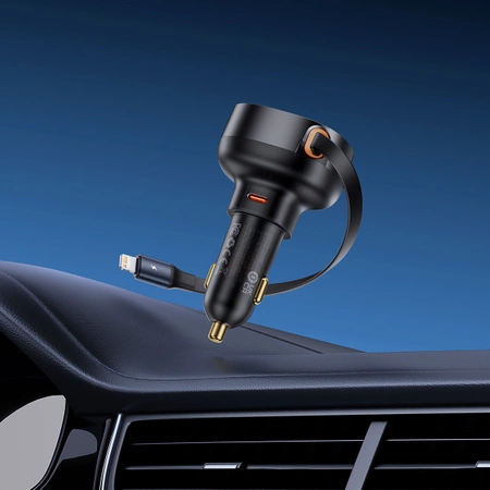 Baseus Enjoyment Pro USB-C (female) / Lightning (male) 60W car charger - black