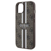 Guess nakładka do iPhone 15 6,1&quot; GUHMP15SP4RPSW HC MAGSAFE 4G PRINTED STRIPES brązowa