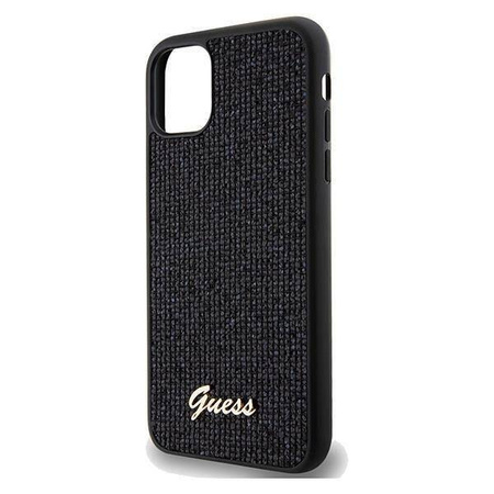Guess nakładka do iPhone 11 GUHCN61PMSDGSK HC PU DISCO SCRIPT METAL czarna