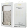 Etui Guess Leather 4G Triangle Strass MagSafe na iPhone 17 Pro Max - różowe