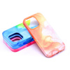 Leather Mag Cover kompatybilne z MagSafe do IPHONE 14 PRO MAX orange splash